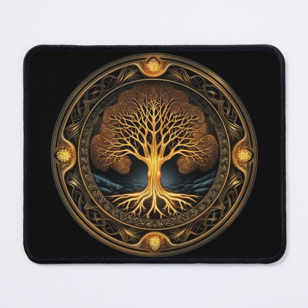 Item preview, Tree from Norse Mythology | Black | Golden Yggdrasil designed and sold by FantasySoul.