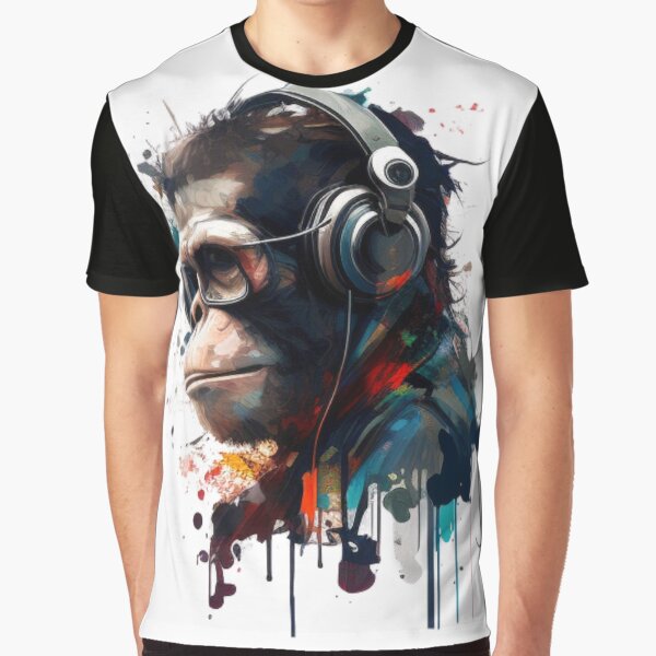 Item preview, Banksy DJ Monkey Thinker with Headphones designed and sold by Mokky-Eyad.