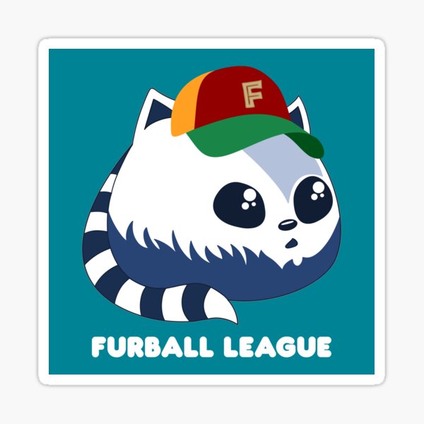 Furball League Fluffy Blue Cat Sticker