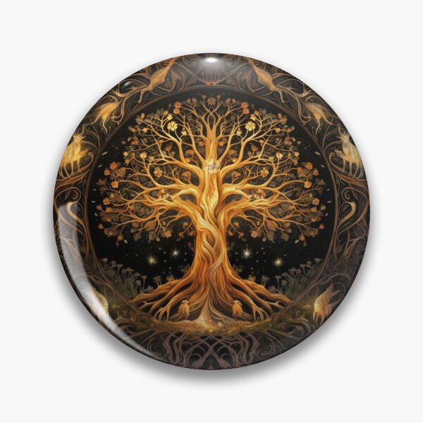 Artikelvorschau, Sacred Yggdrasil Tree from Old Norse Cosmology | White & Golden entworfen und verkauft von FantasySoul.