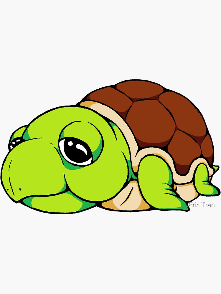Pegatina for Sale con la obra «Tortuga perezosa chonky» de EricTranArt |  Redbubble