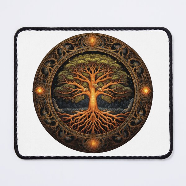 Item preview, Viking Mythology | White | Golden Yggdrasil Tree designed and sold by FantasySoul.