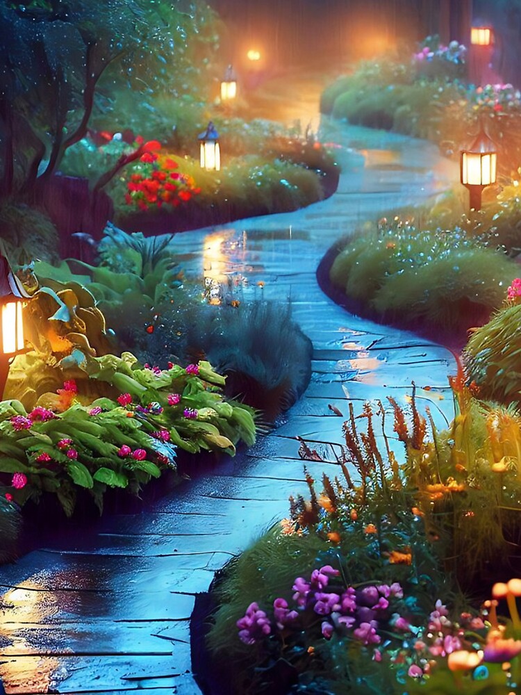 Thumbnail 4 of 4, iPhone Case, The Path, A Rainy Evening designed and sold by cokemann.