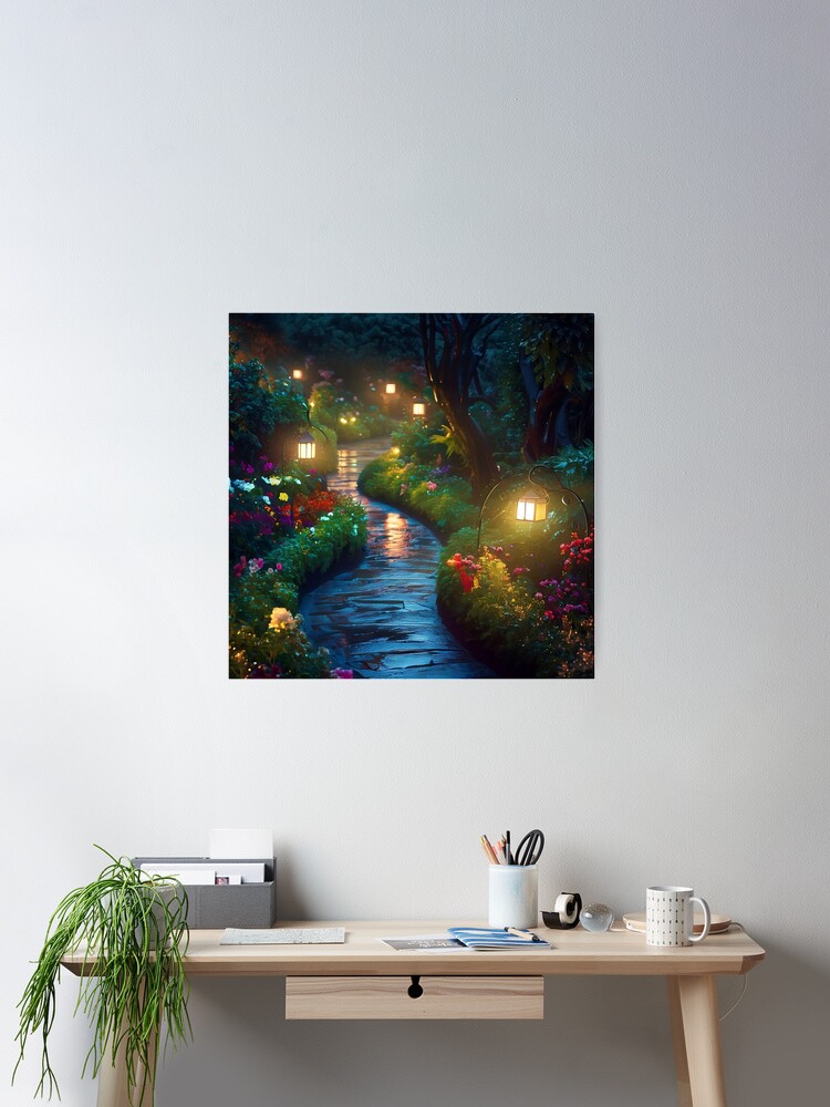 Thumbnail 1 of 3, Poster, The Path, A Rainy Evening designed and sold by cokemann.