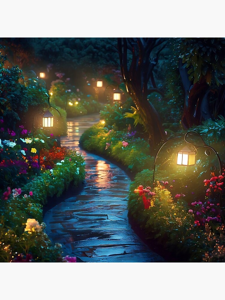 Thumbnail 3 of 3, Poster, The Path, A Rainy Evening designed and sold by cokemann.