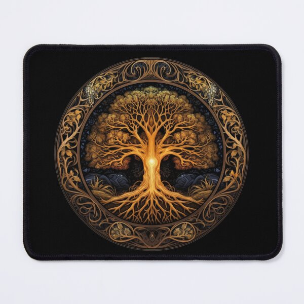 Item preview, Old Norse Mythology | Black & Golden Sacred Yggdrasil Tree designed and sold by FantasySoul.