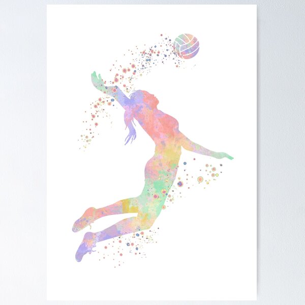 Volleyball Watercolor Posters for Sale