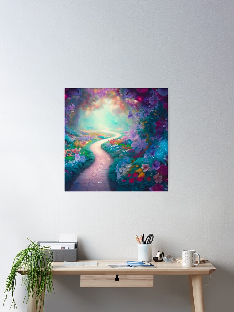 Thumbnail 1 of 3, Poster, The Flower Path designed and sold by cokemann.