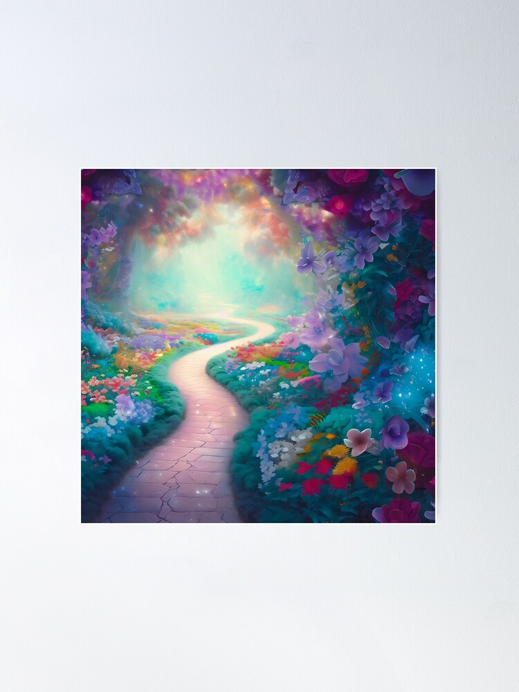 Thumbnail 2 of 3, Poster, The Flower Path designed and sold by cokemann.