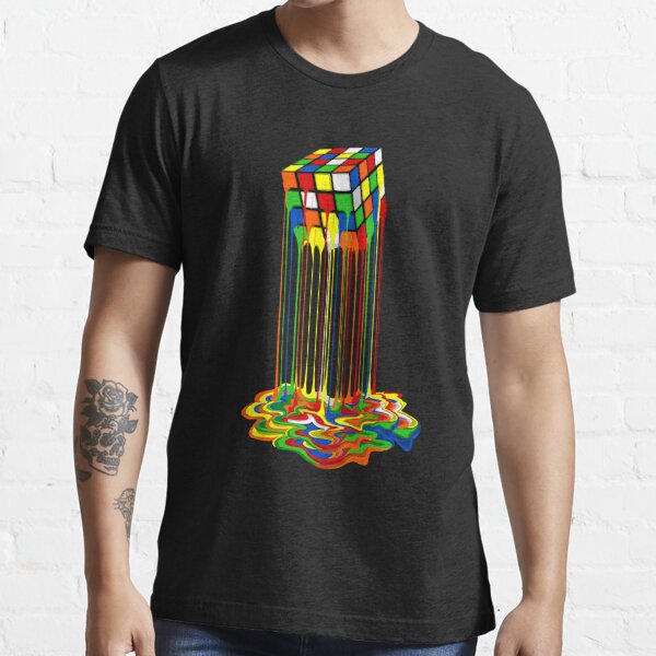 melted rubiks cube t shirt