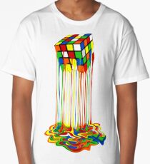Rainbow Abstraction melted rubiks cube Long T-Shirt
