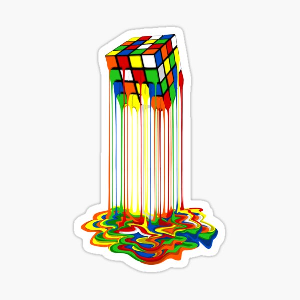 Abstraction arc-en-ciel fondu rubiks cube Sticker