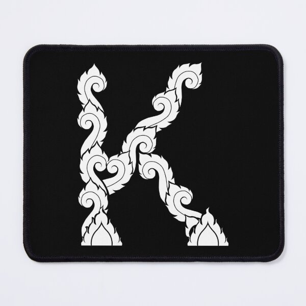 Item preview, White elegant letter K with Thai art elements. designed and sold by KanyaluckArtist.