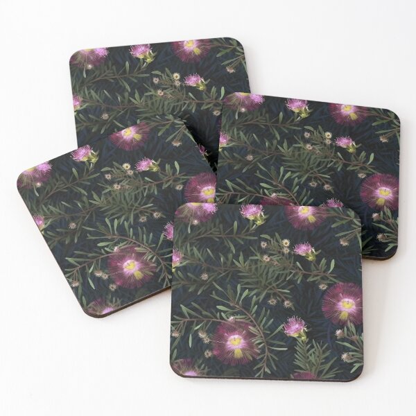 Item preview, Beautiful Native Australian wallpaper for bookcovers and homewares. Melaleuca and blooming flowers, buds and leaves 5. designed and sold by NatTex.