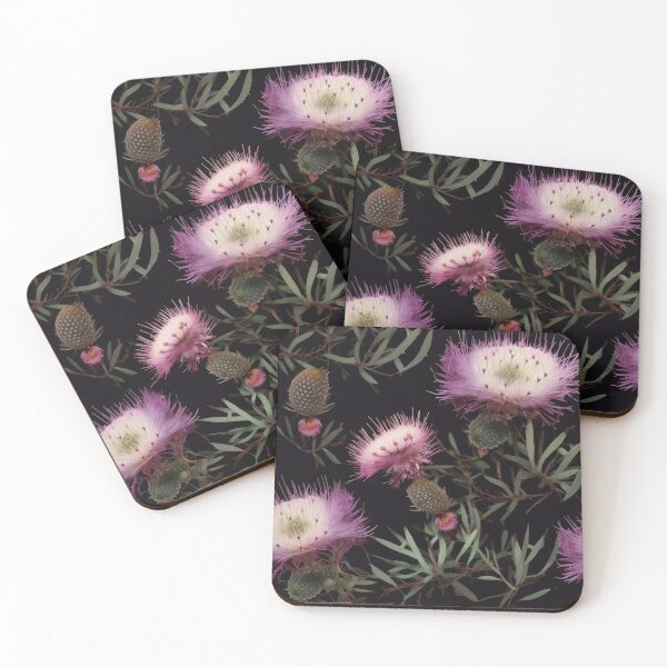 Item preview, Beautiful Native Australian wallpaper for bookcovers and homewares. Melaleuca and blooming flowers, buds and leaves 6. designed and sold by NatTex.