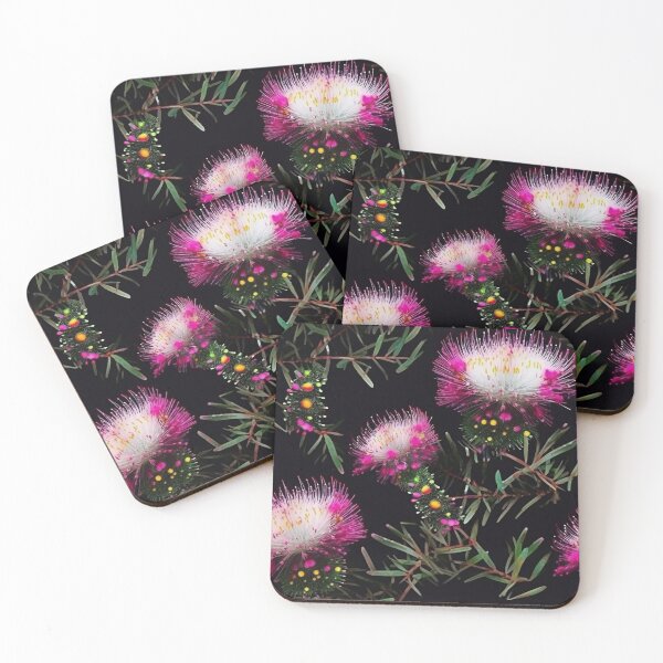 Item preview, Beautiful Native Australian wallpaper for bookcovers and homewares. Melaleuca and blooming flowers, buds and leaves 7. designed and sold by NatTex.