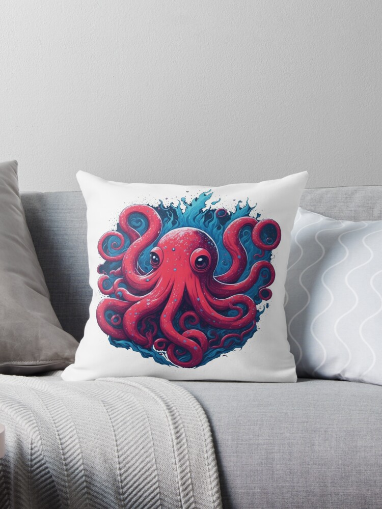 Giant Pacific Octopus Throw Pillow