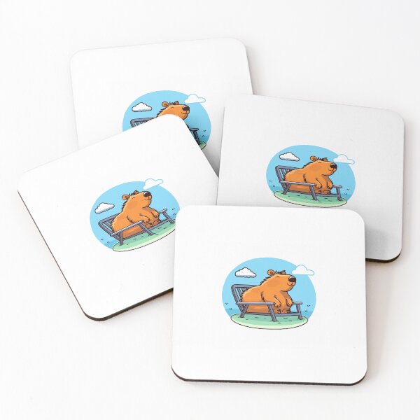Item preview, Charming Capybara Chillaxing Sticker - Cartoon Style Delight designed and sold by Purple  Elephant Studio.