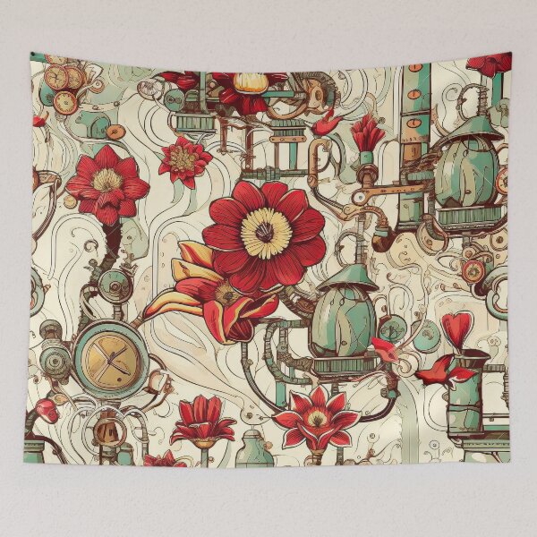 Item preview, Field of Blooming Flowers 02 - Steampunk Edition designed and sold by TheOddBotShop.