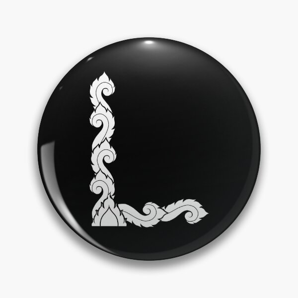 Item preview, White elegant letter L with Thai art elements. designed and sold by KanyaluckArtist.