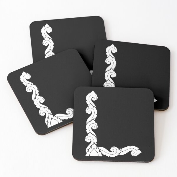 Item preview, White elegant letter L with Thai art elements. designed and sold by KanyaluckArtist.