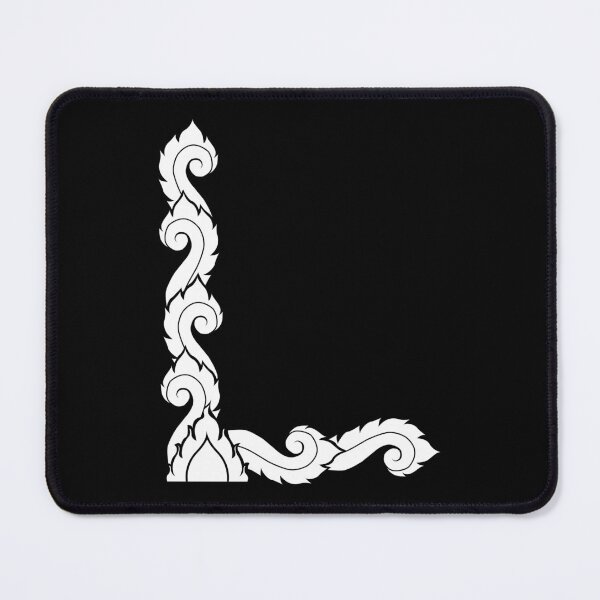 Item preview, White elegant letter L with Thai art elements. designed and sold by KanyaluckArtist.