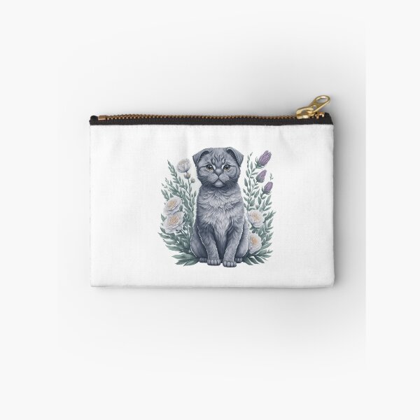 Item preview, Cute Scottish Fold with flowers designed and sold by Clipartopia.