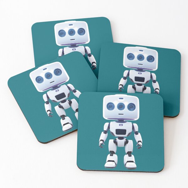 Item preview, 3-eyed white robot | Futuristic robot art and design designed and sold by Mementium.