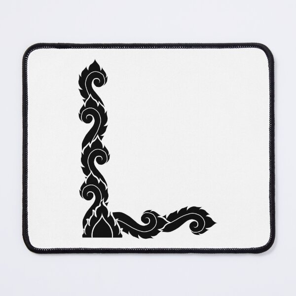 Item preview, Black elegant letter L with Thai art elements. designed and sold by KanyaluckArtist.