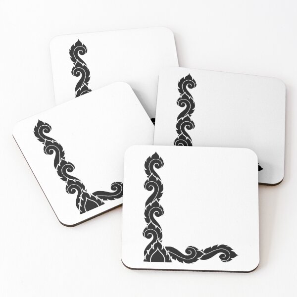 Item preview, Black elegant letter L with Thai art elements. designed and sold by KanyaluckArtist.