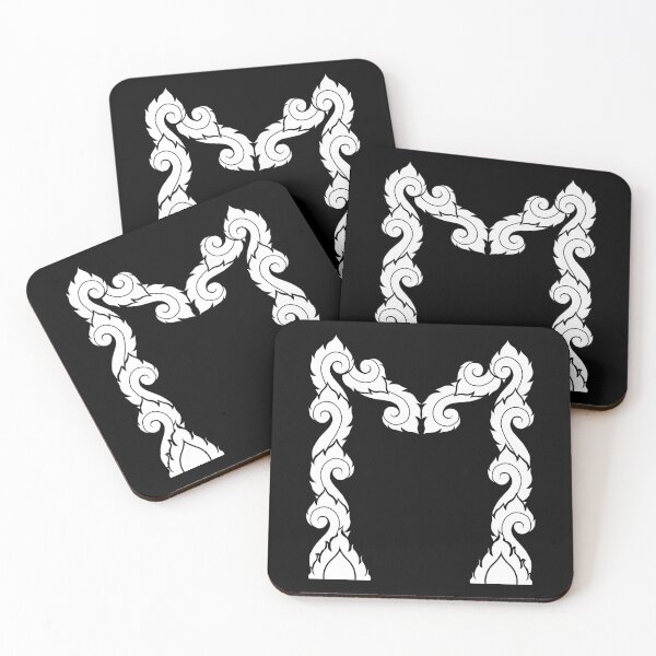 Item preview, White elegant letter M with Thai art elements. designed and sold by KanyaluckArtist.