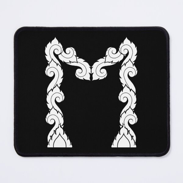 Item preview, White elegant letter M with Thai art elements. designed and sold by KanyaluckArtist.