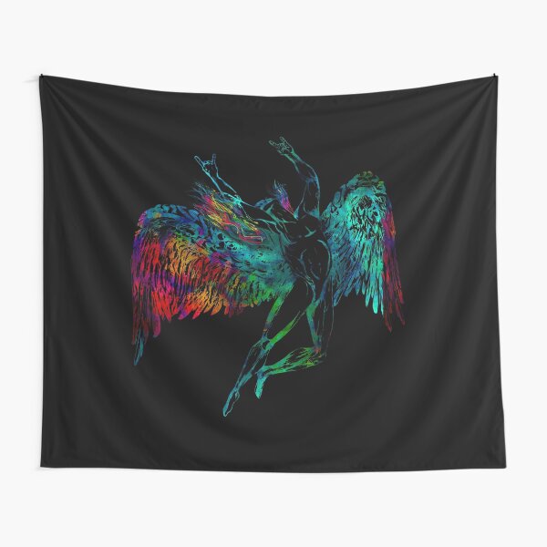 ICARUS THROWS THE HORNS - mythical *awesome UNLISTED designs in my portfolio* Tapestry