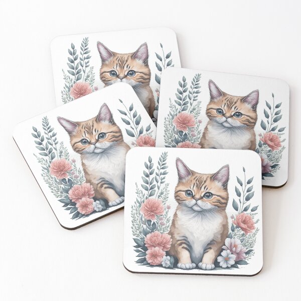 Item preview, Cute Munchkin Cat with flowers designed and sold by Clipartopia.