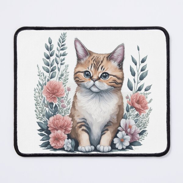 Item preview, Cute Munchkin Cat with flowers designed and sold by Clipartopia.