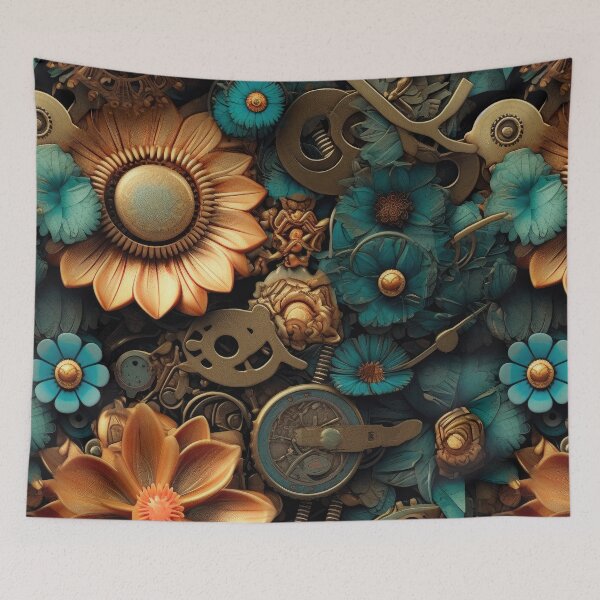 Item preview, Field of Blooming Flowers 11 - Steampunk Edition designed and sold by TheOddBotShop.