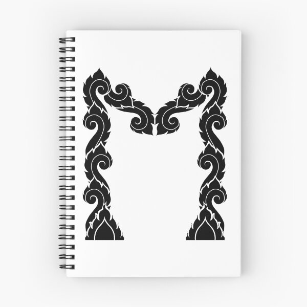 Item preview, Black elegant letter M with Thai art elements. designed and sold by KanyaluckArtist.