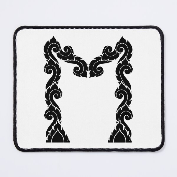 Item preview, Black elegant letter M with Thai art elements. designed and sold by KanyaluckArtist.
