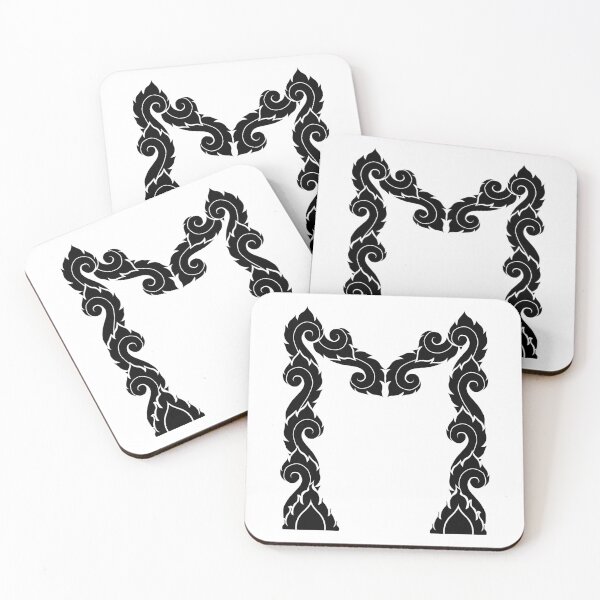 Item preview, Black elegant letter M with Thai art elements. designed and sold by KanyaluckArtist.