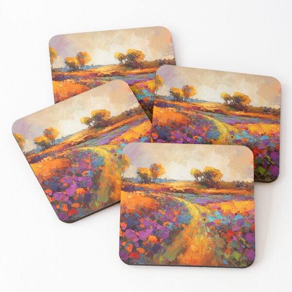 Item preview, Summer Floral Fields - Impressionistic landscape designed and sold by Red Witch Art.