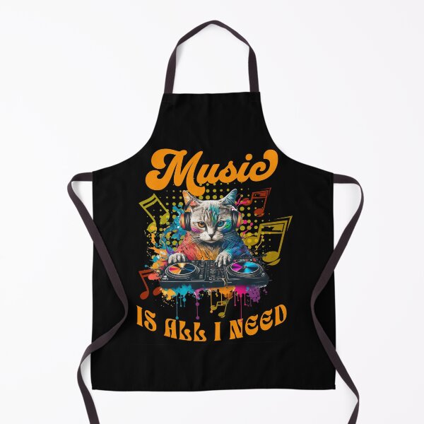 Item preview, Music Is All I Need- A colorful DJ Cat with Headphones Playing Music designed and sold by PatriciaReyes.
