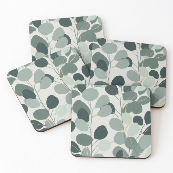 Item preview, Beautiful Native Australian wallpaper for bookcovers and homewares. Minimalist Eucalyptus leaves and golden morning light through the fog 13 designed and sold by NatTex.