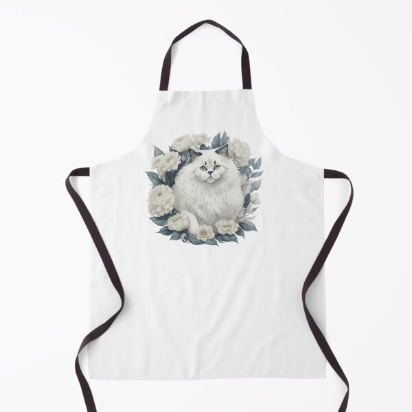 Item preview, Cute White Birman Cat with Flowers designed and sold by Clipartopia.