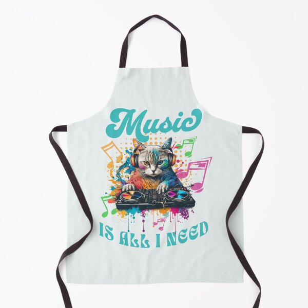 Item preview,  Music Is All I Need- A colorful DJ Cat with Headphones Playing Music designed and sold by PatriciaReyes.