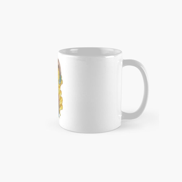 Chica cuernos, rosas azules Taza clásica