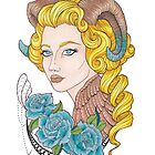 « fille cornes, roses bleues » par Galbrin