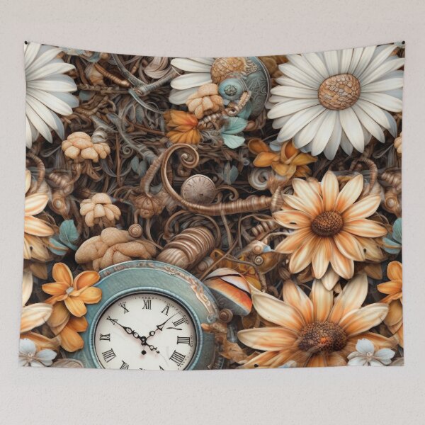 Item preview, Field of Blooming Flowers 13 - Steampunk Edition designed and sold by TheOddBotShop.