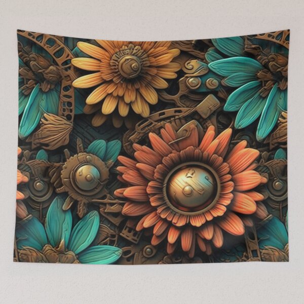 Item preview, Field of Blooming Flowers 14 - Steampunk Edition designed and sold by TheOddBotShop.