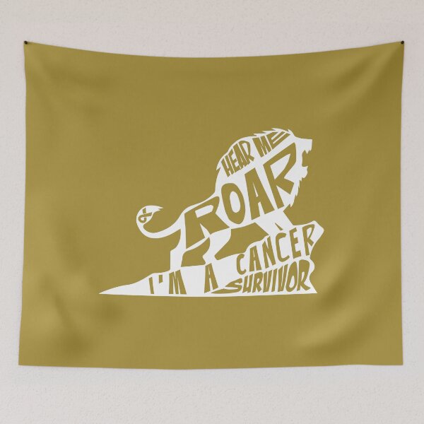 Item preview, Childhood cancer  Awareness gold ribbon hear me roar I am a cancer survivor  designed and sold by shaderepublic.