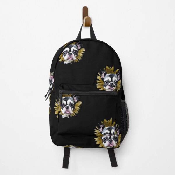 Item preview, cute boston dog in the bushes designed and sold by MacLis.